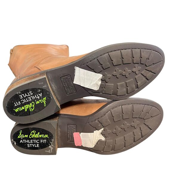 Sam Edelman Penny 2 Riding Boots Womens Size 6.5 Wide Calf Tan Leather Knee High - Picture 14 of 16